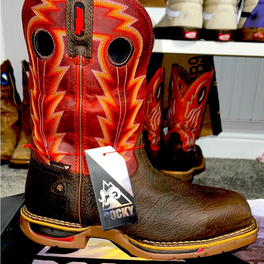 Rocky Mens Cowboy Boot Composite Toe 10.5